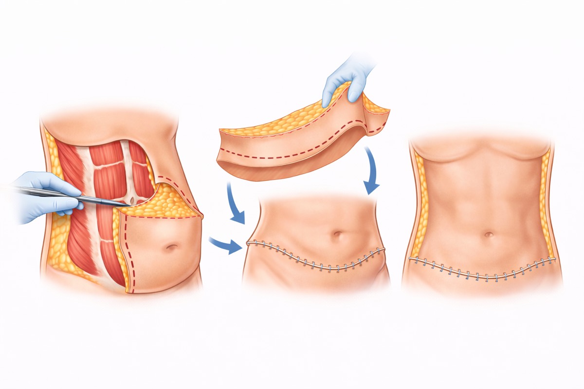 Mini abdominoplastie avant apr&egrave;s cicatrice